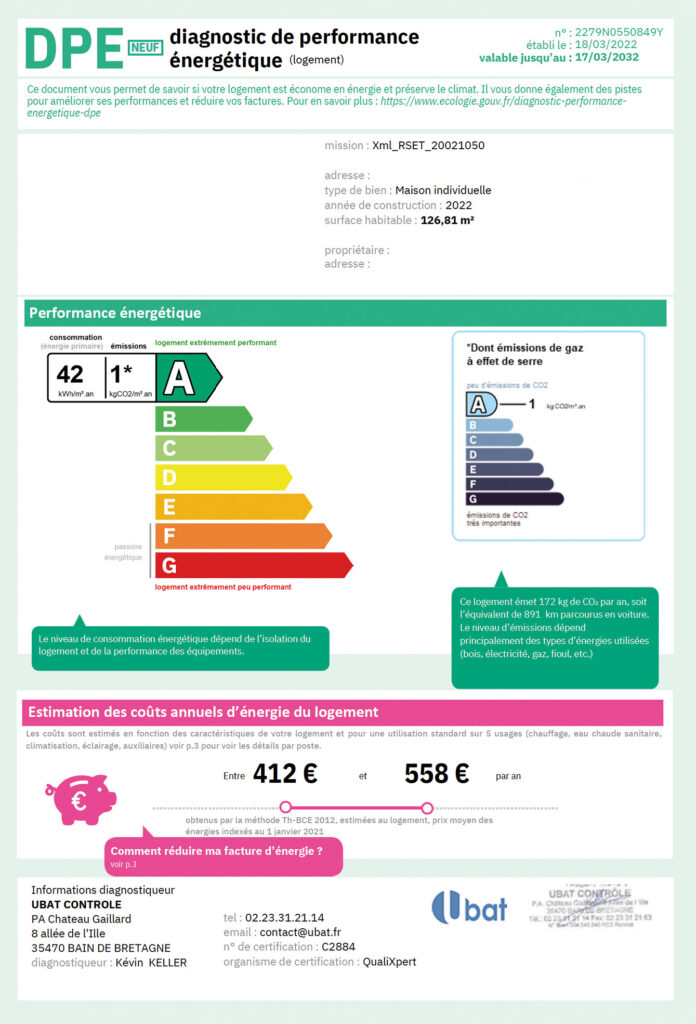 exemple diagnostic de performance énergétique