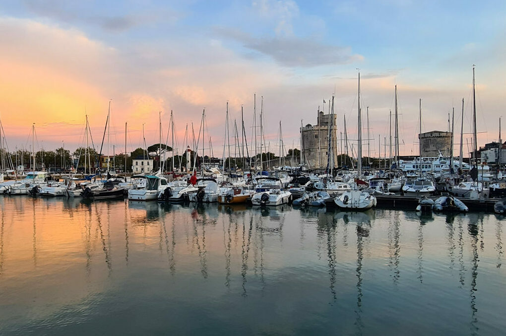 couché de soleil port de la rochelle