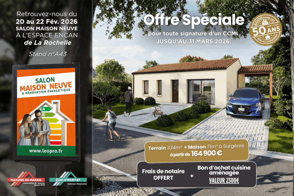 Offre spéciale maisons du marais 50 ans surgères la rochelle